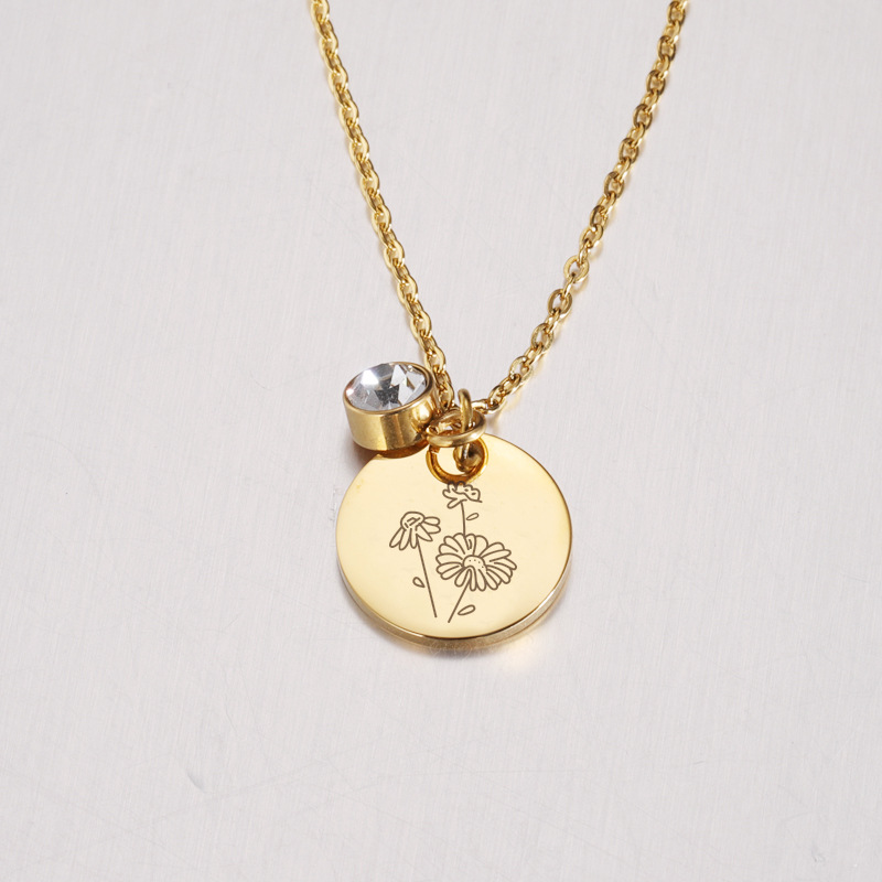 Crystal Birthstone Necklace fo - Birth Flower Necklace reseña y precio