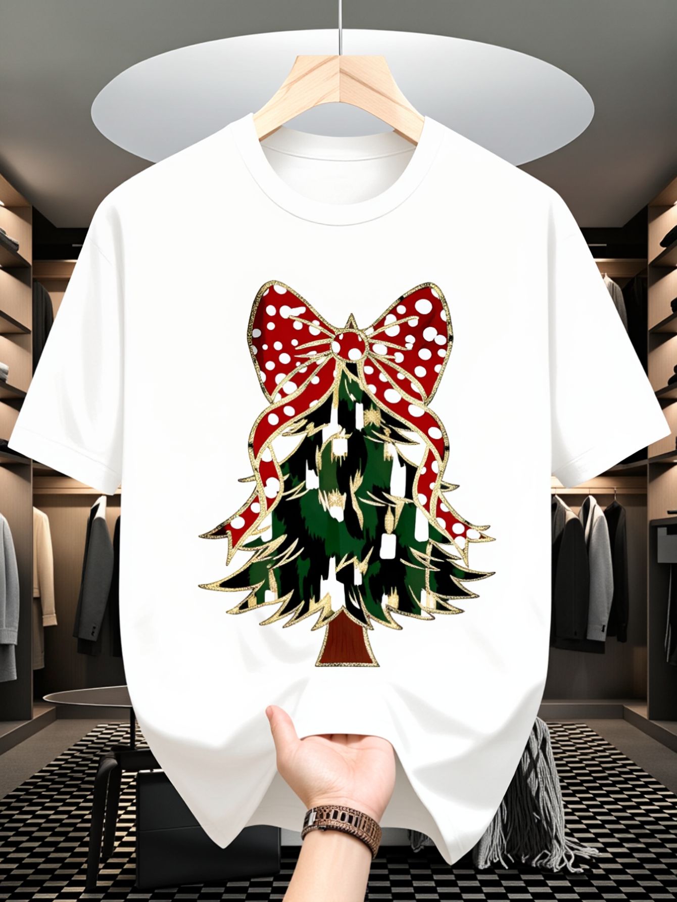 Men's T-Shirt, Christmas Tree  - Family Tree Print reseña y precio