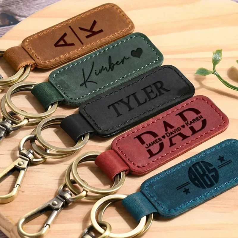 Laser Custom Logo Leather Keyc - Initial Ring Custom reseña y precio