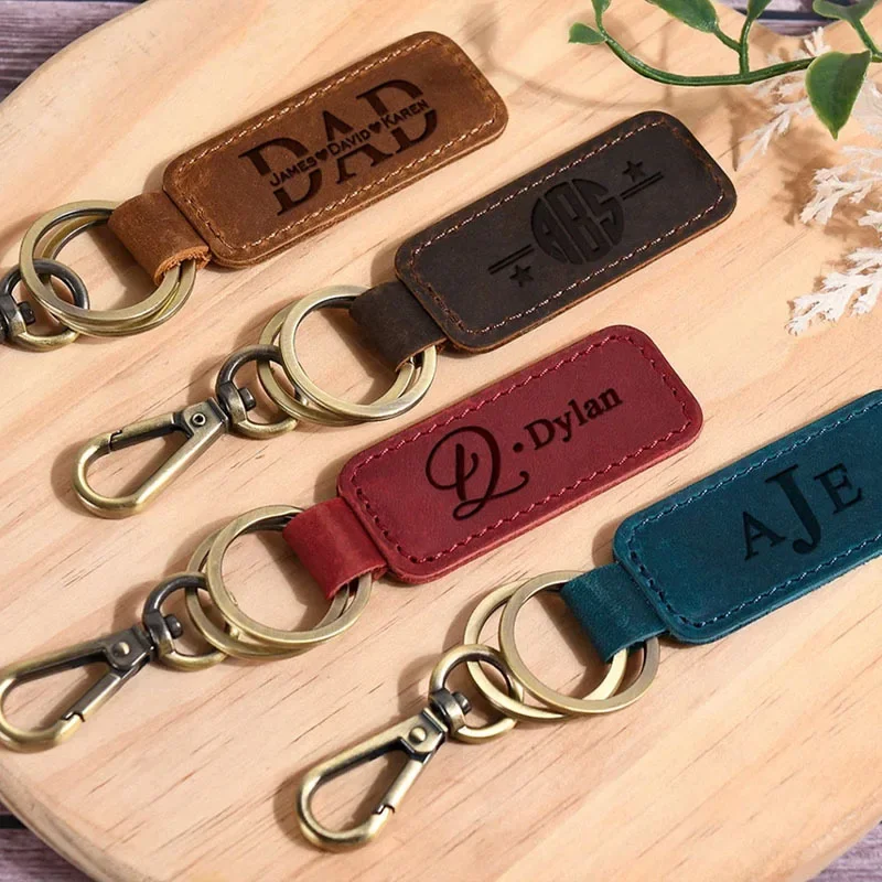 Laser Custom Logo Leather Keyc - Initial Ring Custom reseña y precio