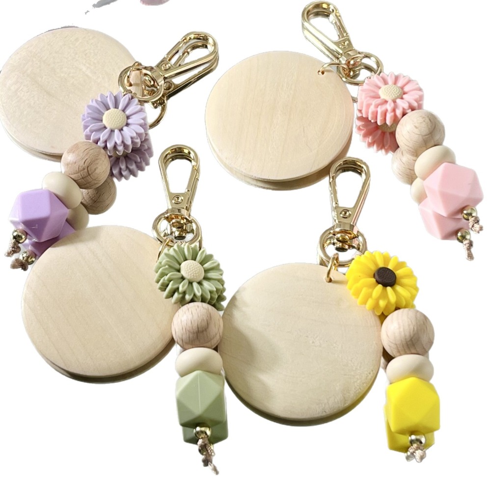 Creative Bamboo Pendant Keycha - Initial Ring Custom reseña y precio