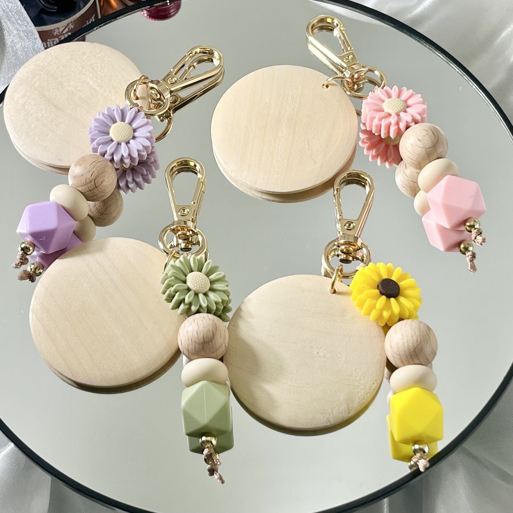 Creative Bamboo Pendant Keycha - Initial Ring Custom reseña y precio