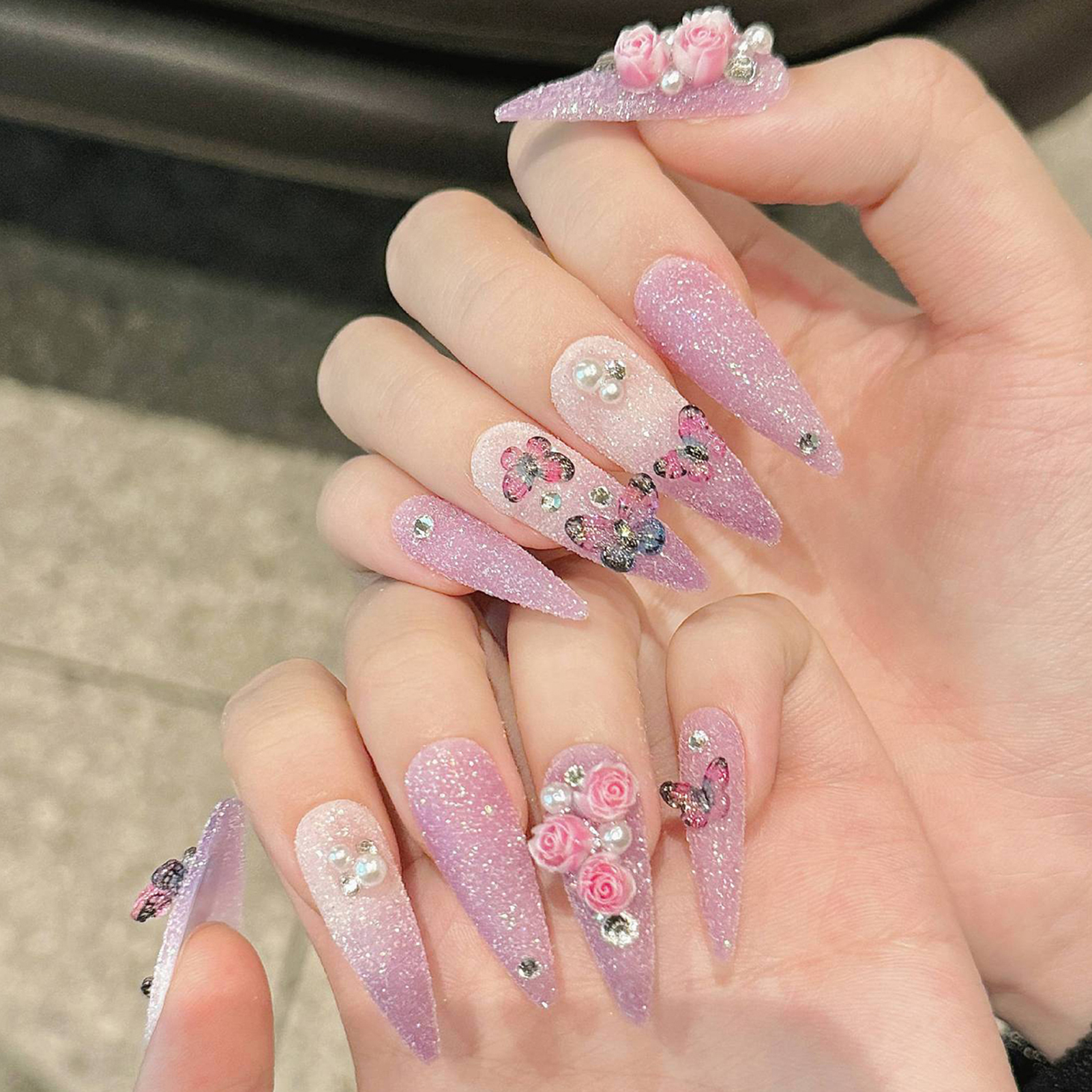10pcs Long Stiletto Handmade F - Pressed Flower Art reseña y precio