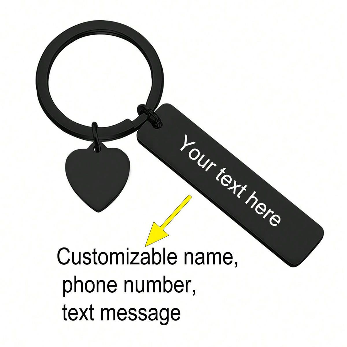 Custom Text Keychain Personali - Initial Ring Custom reseña y precio