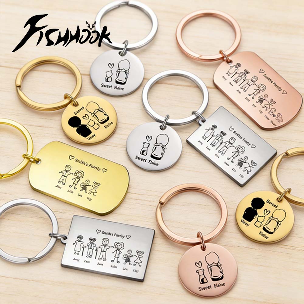 Family Personalized Keychain C - Initial Ring Custom reseña y precio