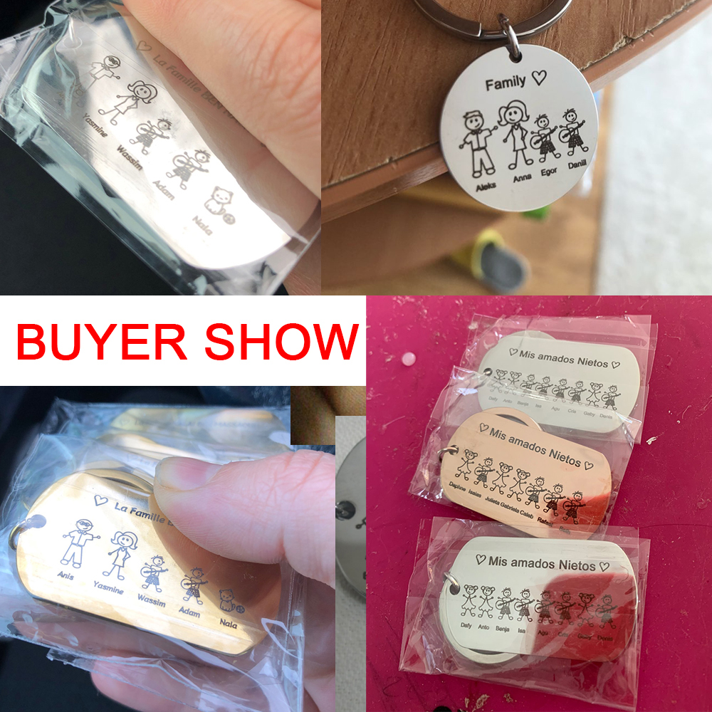 Family Personalized Keychain C - Initial Ring Custom reseña y precio