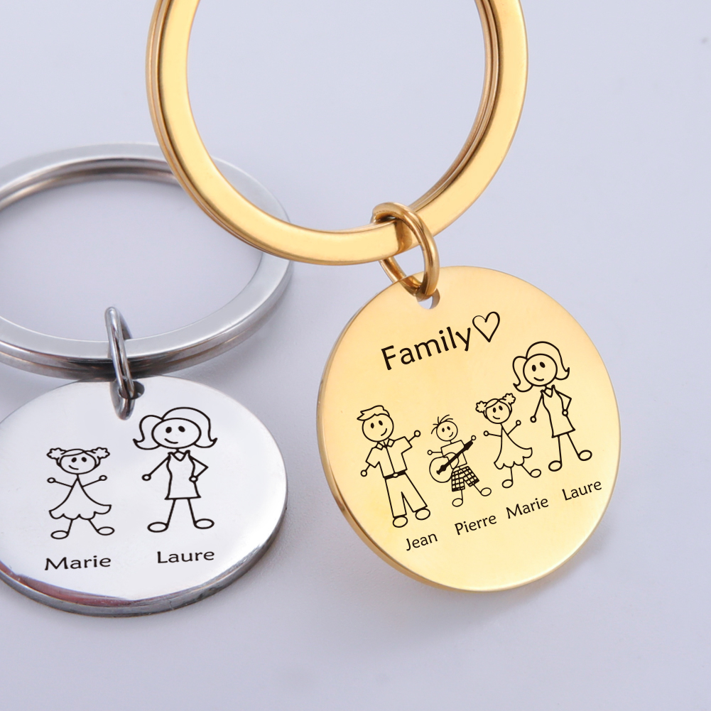 Family Personalized Keychain C - Initial Ring Custom reseña y precio