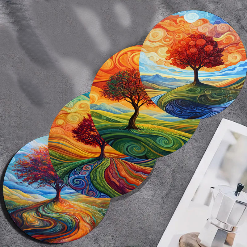 4 tree print coasters, suitabl - Family Tree Print reseña y precio