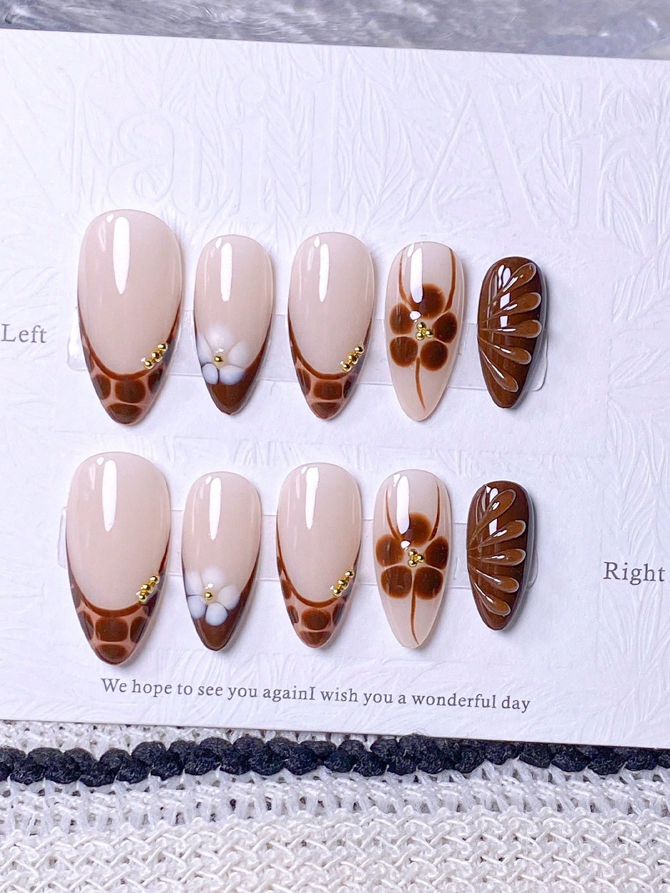 10 pieces of handcrafted brown - Pressed Flower Art reseña y precio