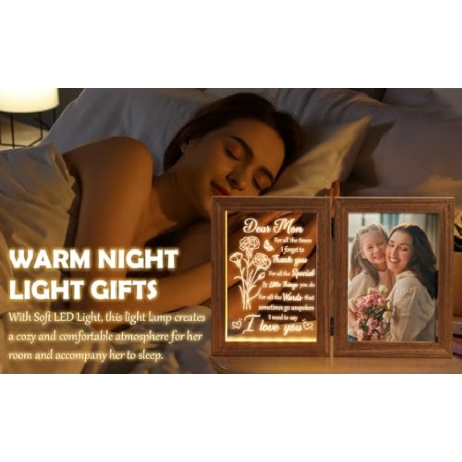 Mom Gifts from Daughters Son C - Engraved Wood Frame reseña y precio