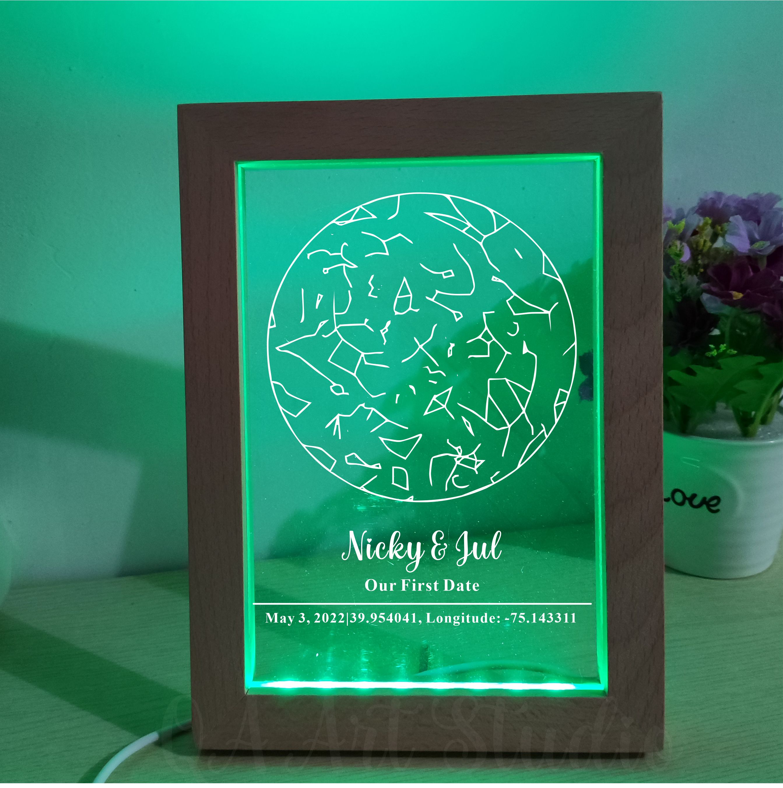 Personalized Wooden Acrylic Ni - Custom Star Map reseña y precio