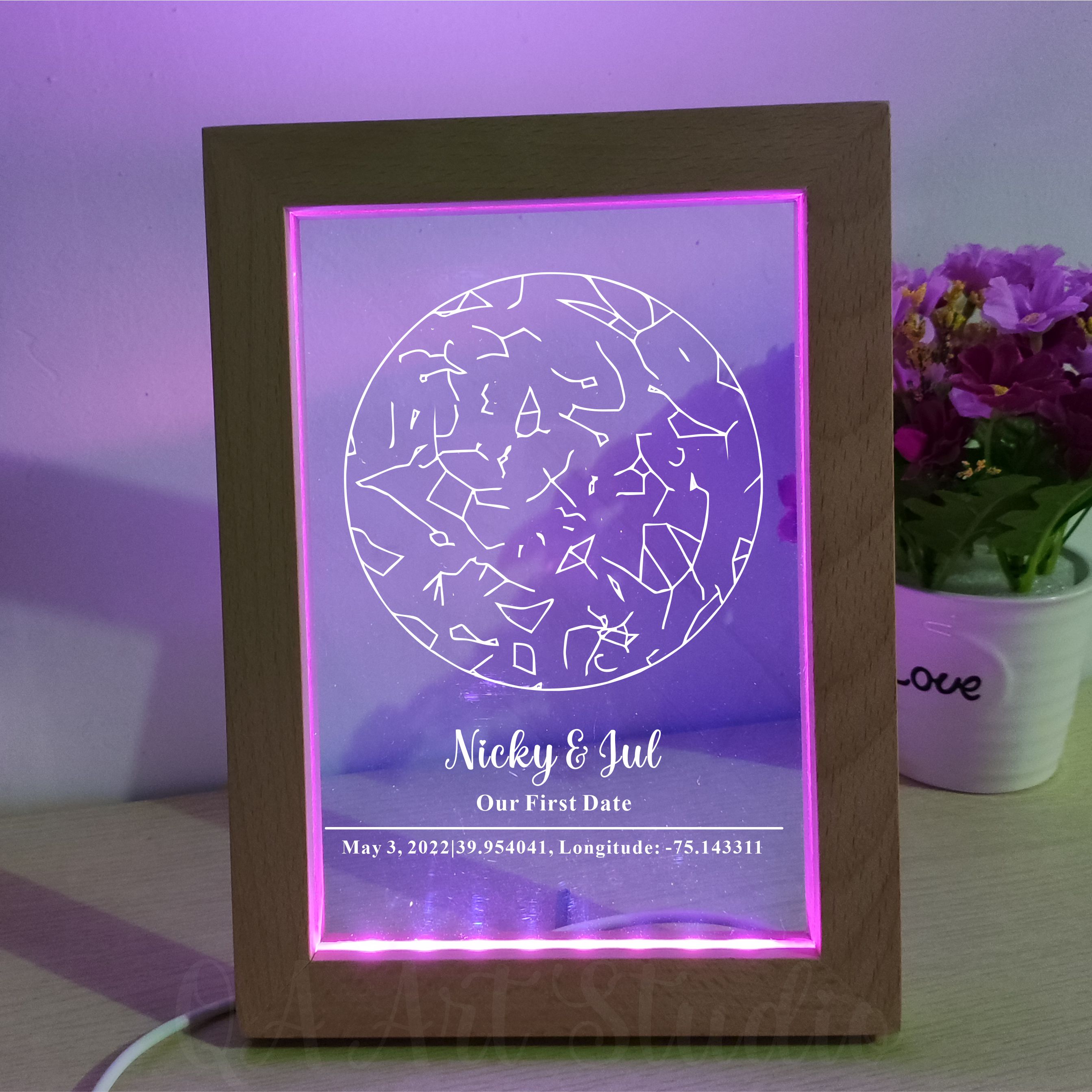 Personalized Wooden Acrylic Ni - Custom Star Map reseña y precio