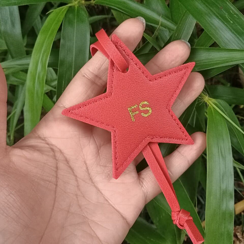 1PCS Free initials five pointe - Monogram Keychain Leather reseña y precio