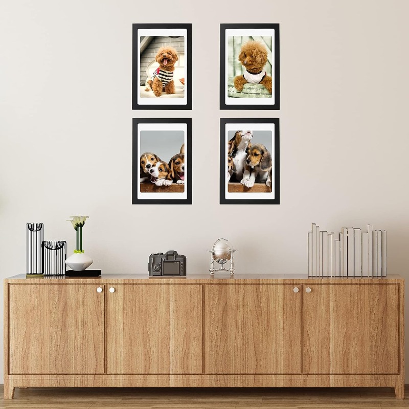 5-Piece Set A4 Black Wooden Ph - Engraved Wood Frame reseña y precio
