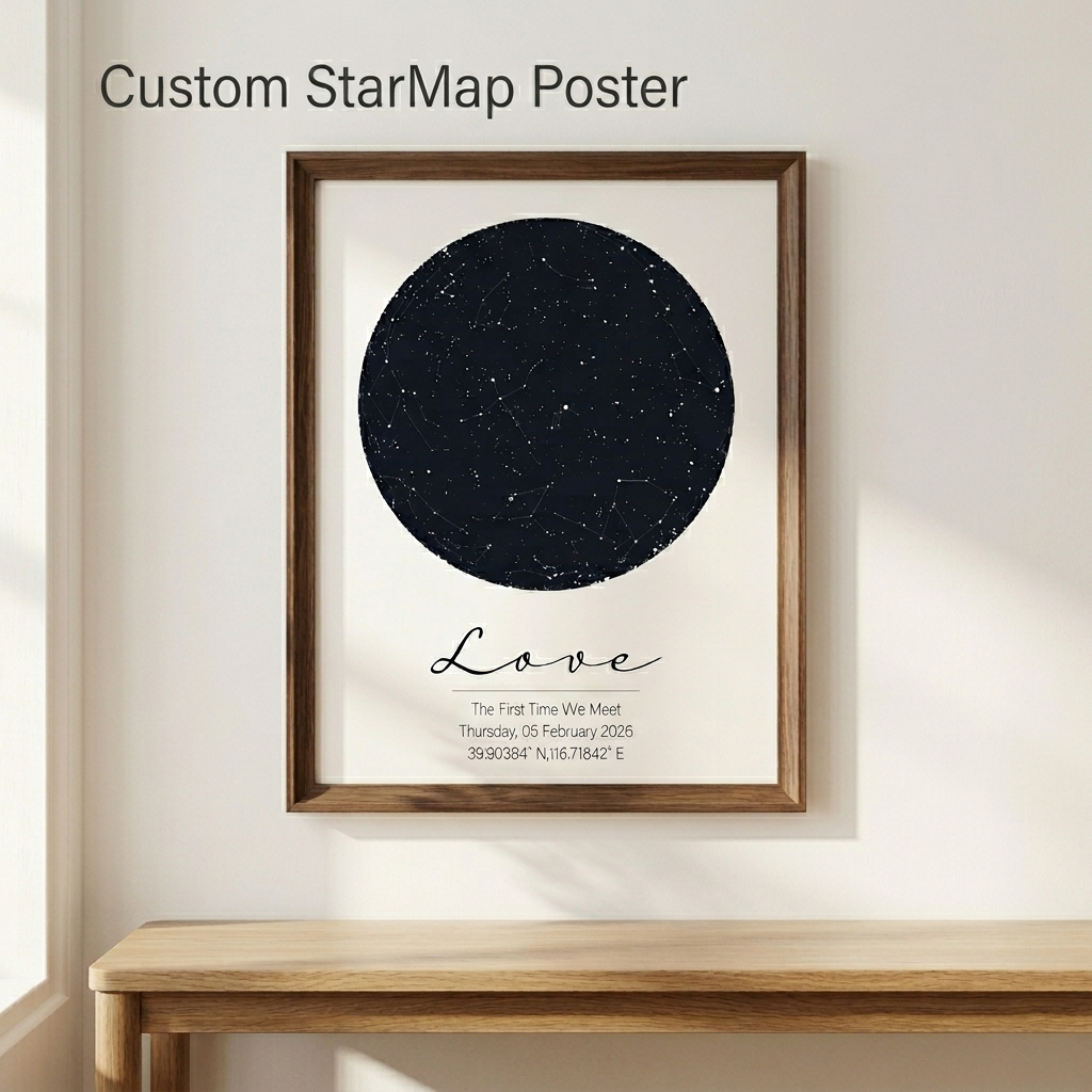 Personalized Star Map Print Cu - Custom Star Map reseña y precio