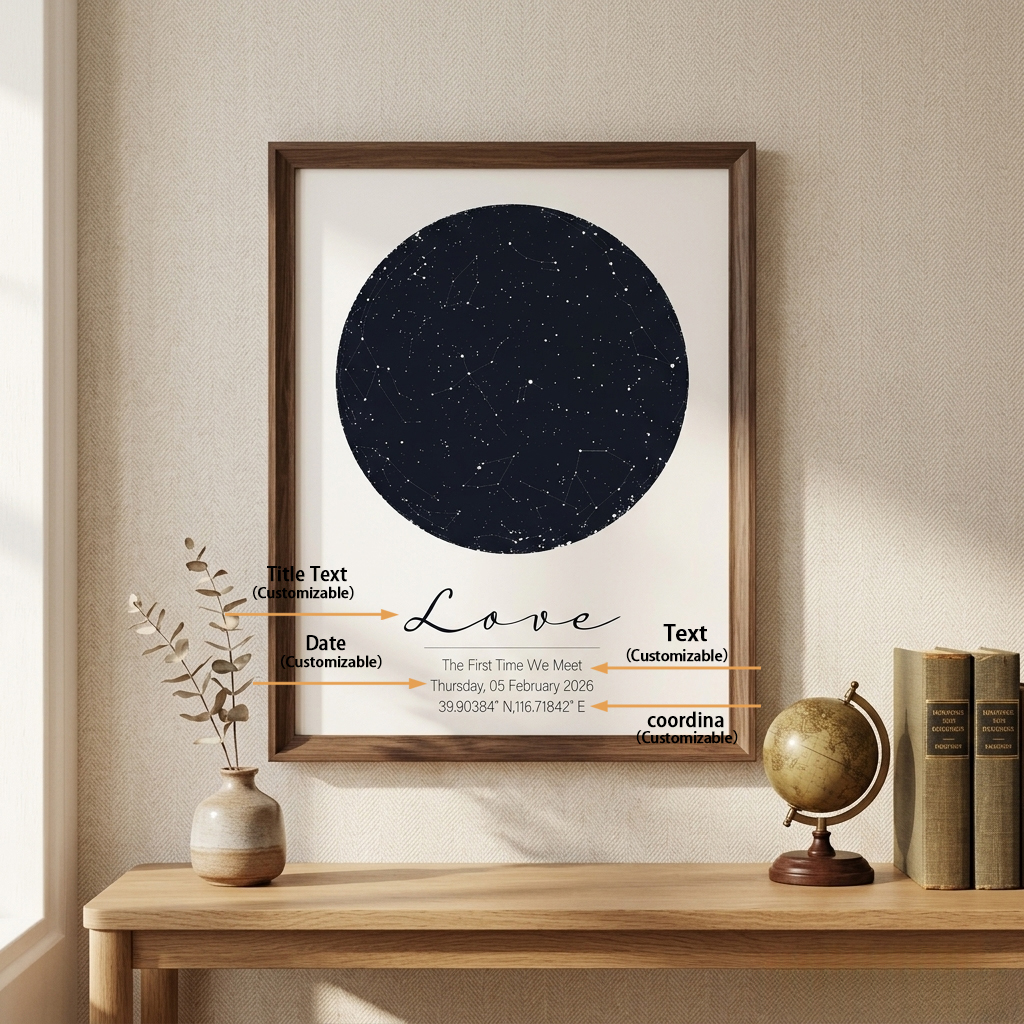 Personalized Star Map Print Cu - Custom Star Map reseña y precio
