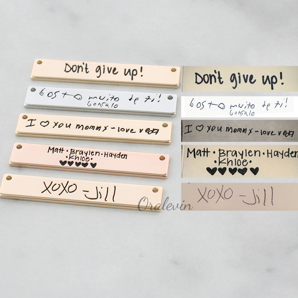 Personalized Custom Actual Han - Handwriting Necklace Bar reseña y precio