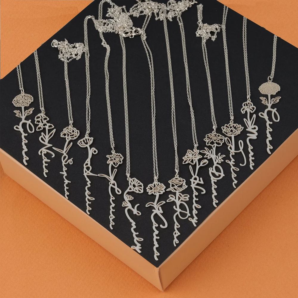 Haiyufly Custom Name Necklace  - Birth Flower Necklace reseña y precio