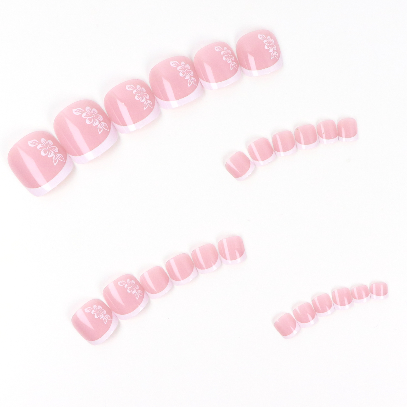 24PCS Short Square Pink With A - Pressed Flower Art reseña y precio