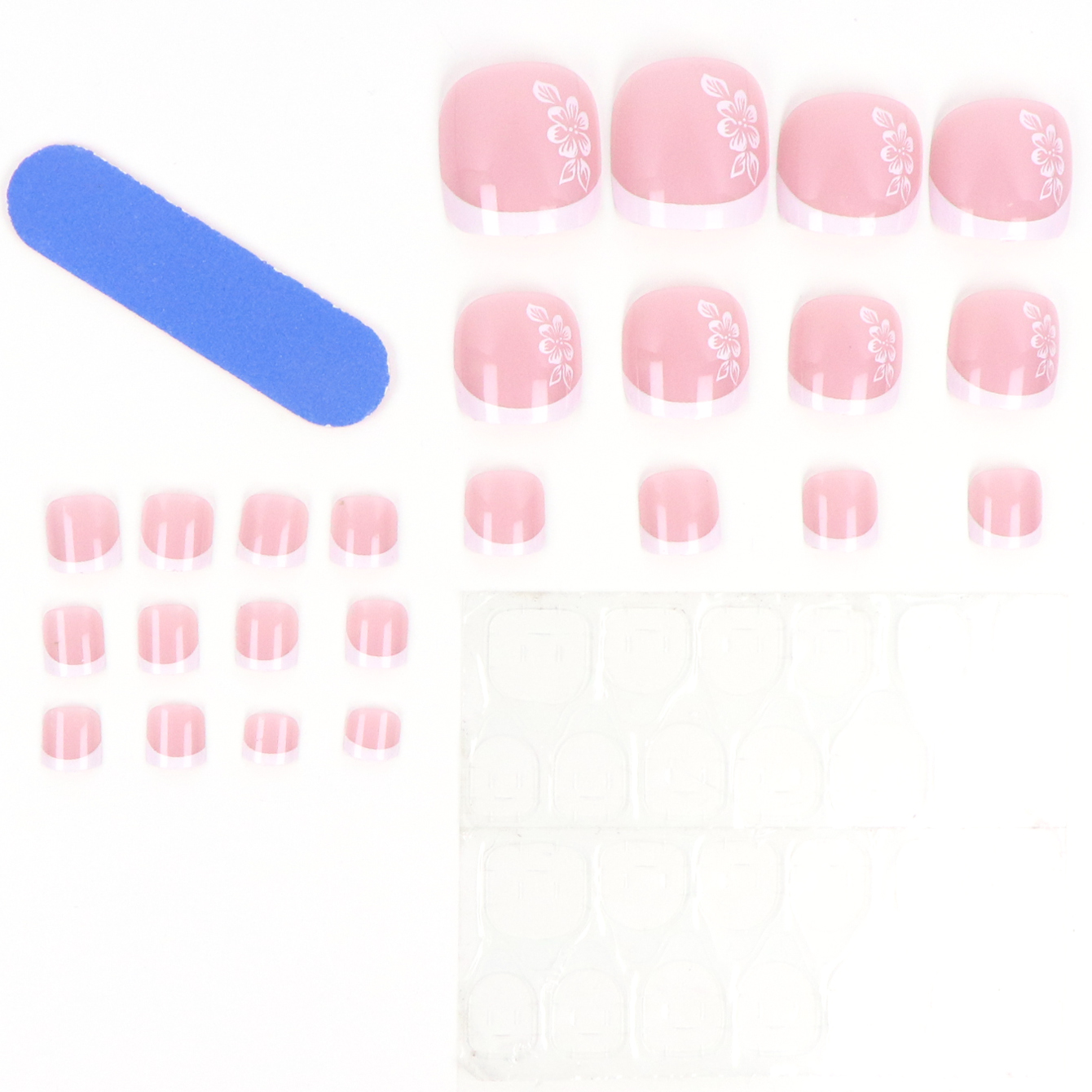 24PCS Short Square Pink With A - Pressed Flower Art reseña y precio