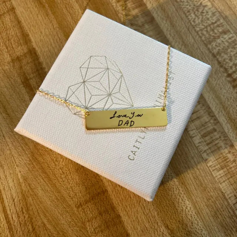 Custom Handwriting Name Bar Pe - Handwriting Necklace Bar reseña y precio
