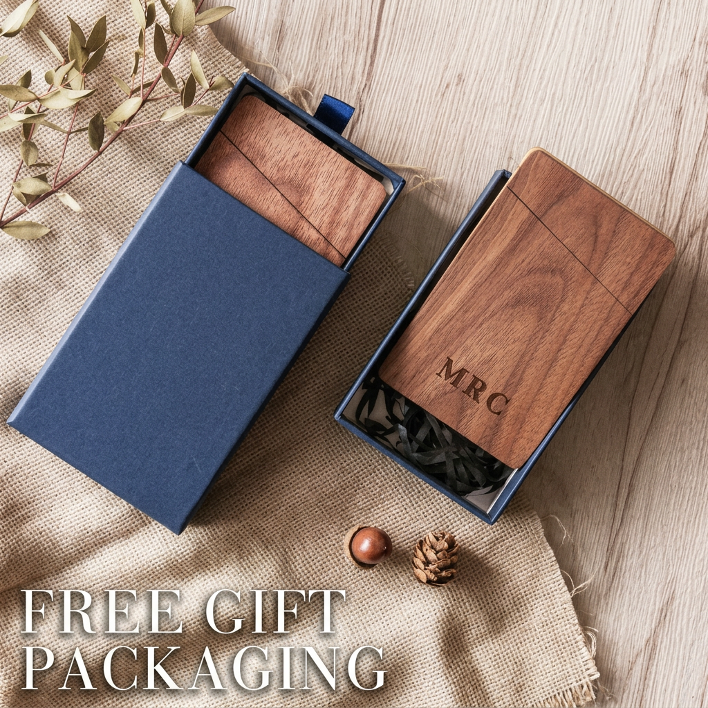 Business Card Holder Wooden Of - Personalized Name Box reseña y precio