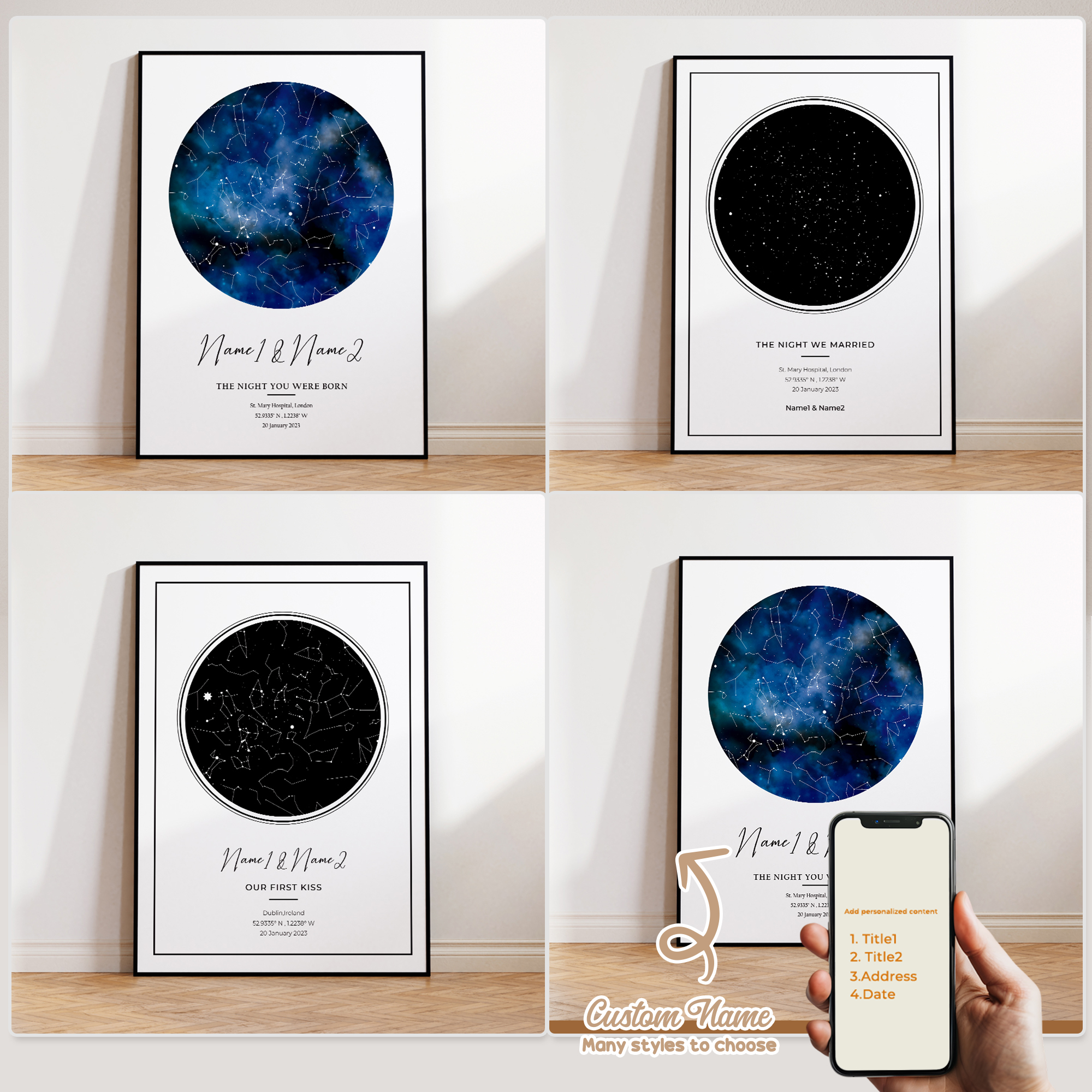 Modern Custom Personalized Nig - Custom Night Sky reseña y precio