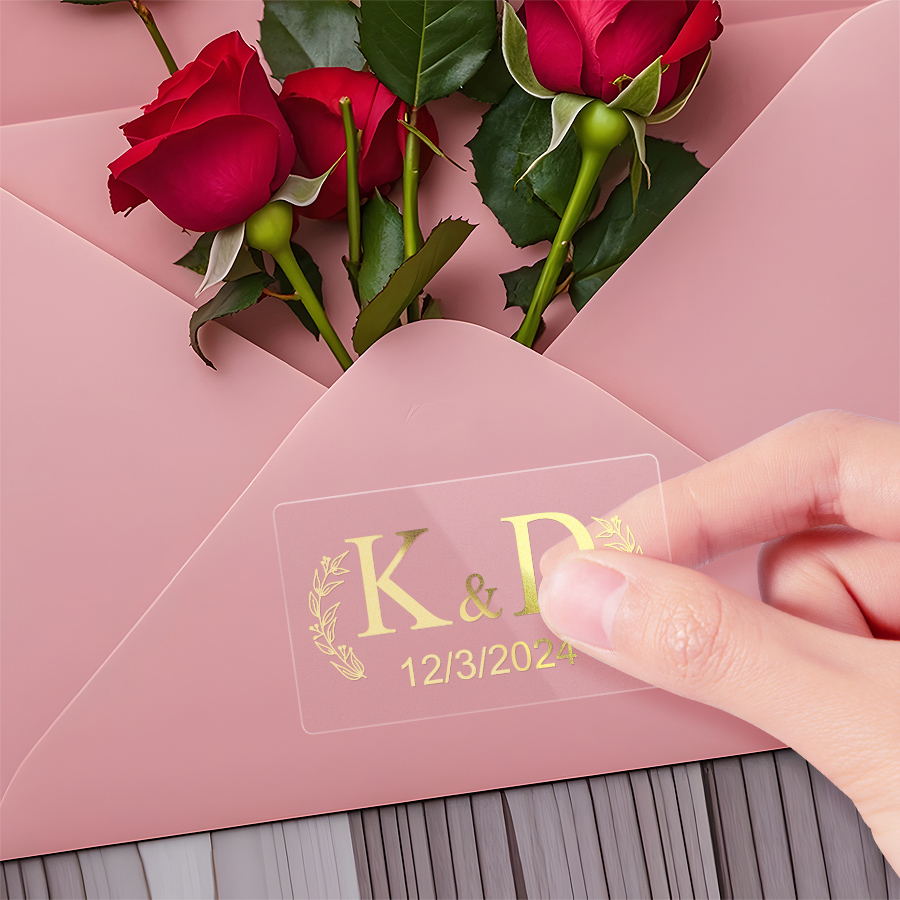 ‌Personalized Gold Transparent - Personalised Candle Label reseña y precio