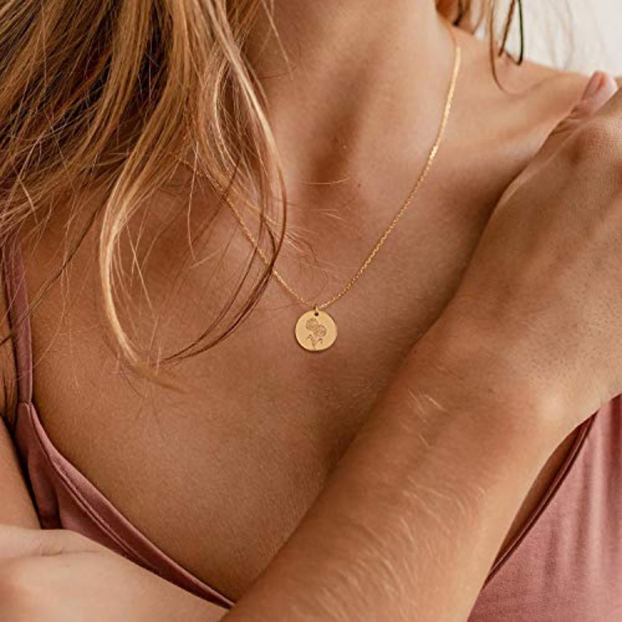 Birth Flower Necklace 18k Gold - Birth Flower Necklace reseña y precio