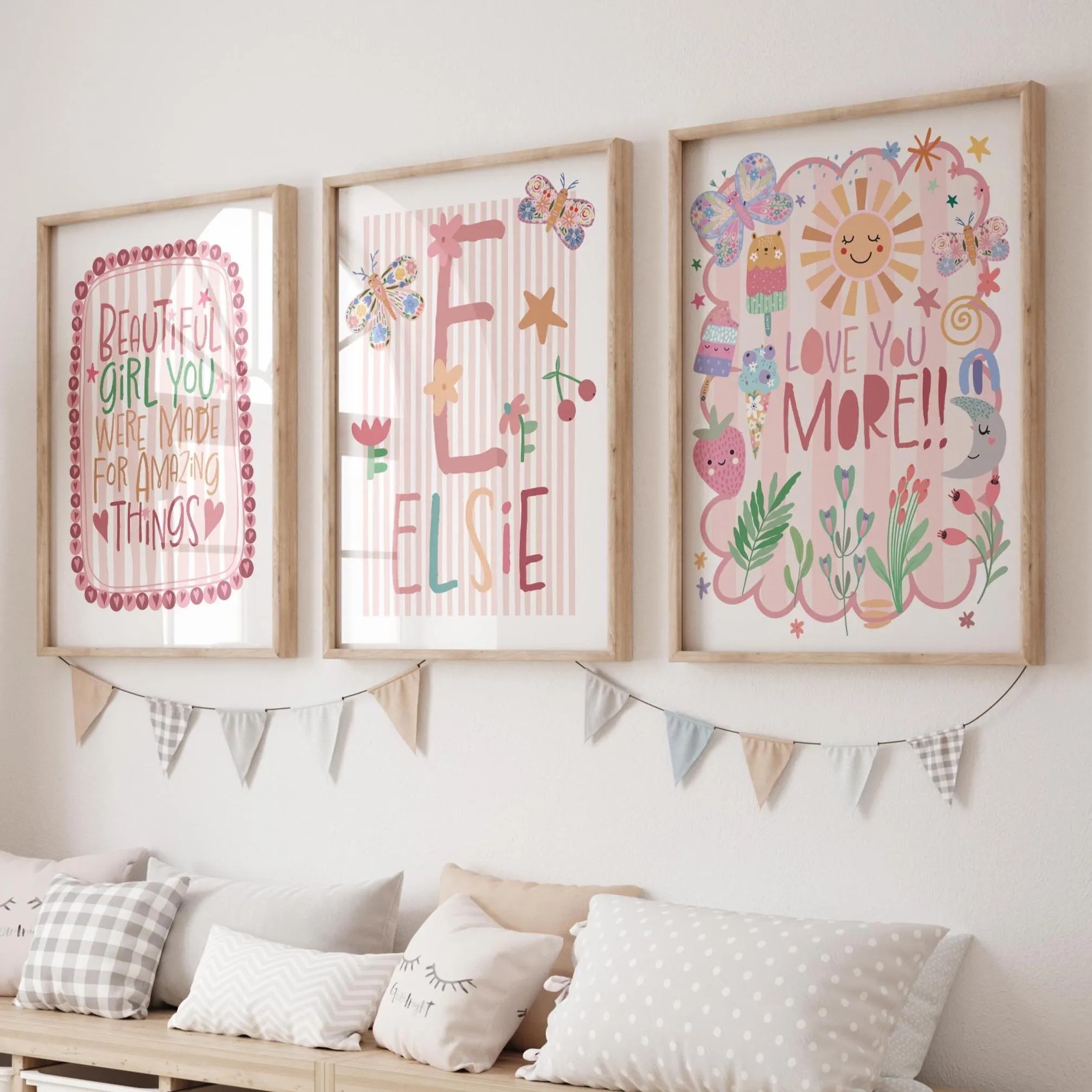 3pcs/set Bohemian Pink Flower  - Personalized Name Box reseña y precio