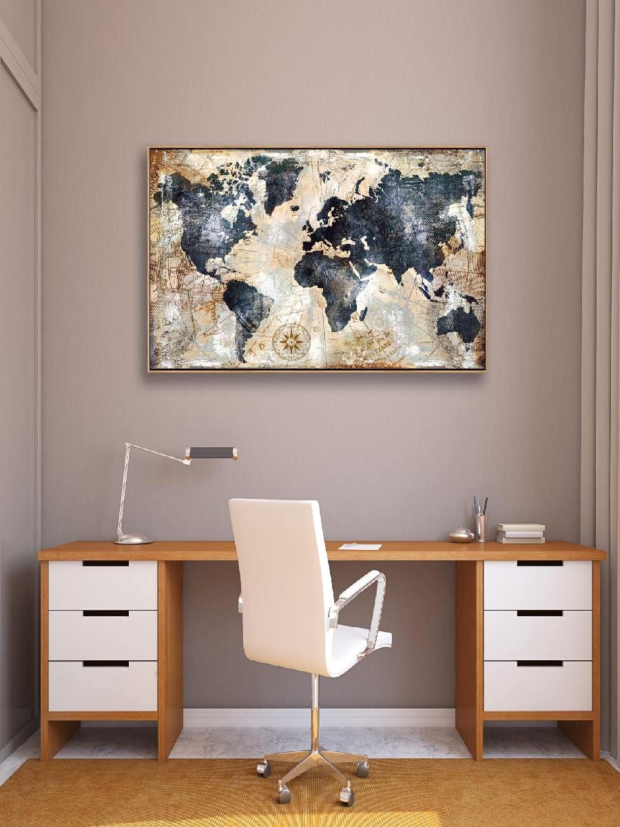 Framed World Map Wall Art Prin - Custom Star Map reseña y precio
