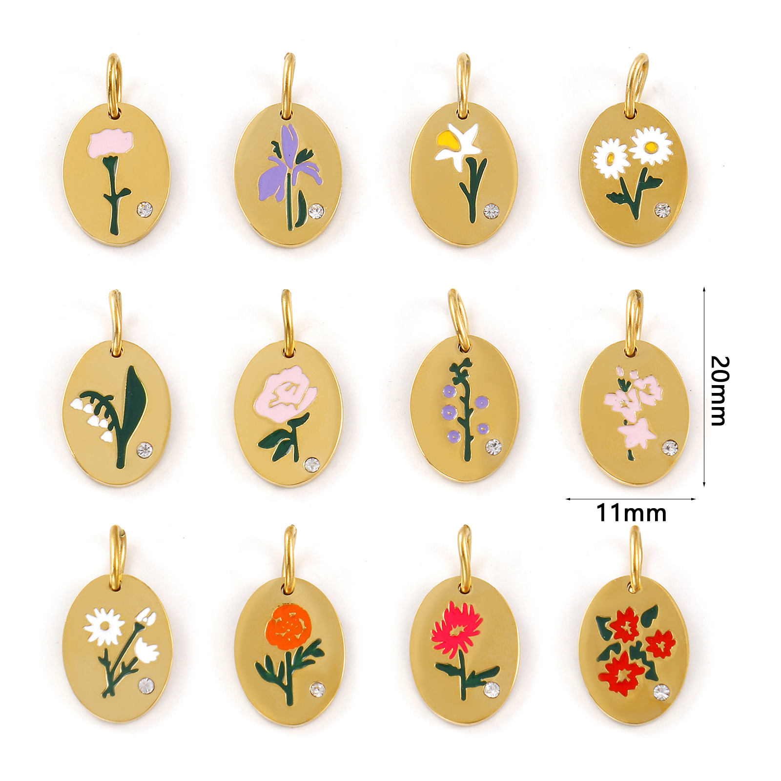 1 Piece 304 Stainless Steel Bi - Birth Flower Necklace reseña y precio
